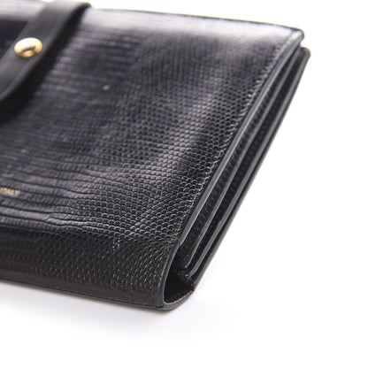 Celine Lizard Calfskin Large Multifunction Strap Wallet Black 8 of 14