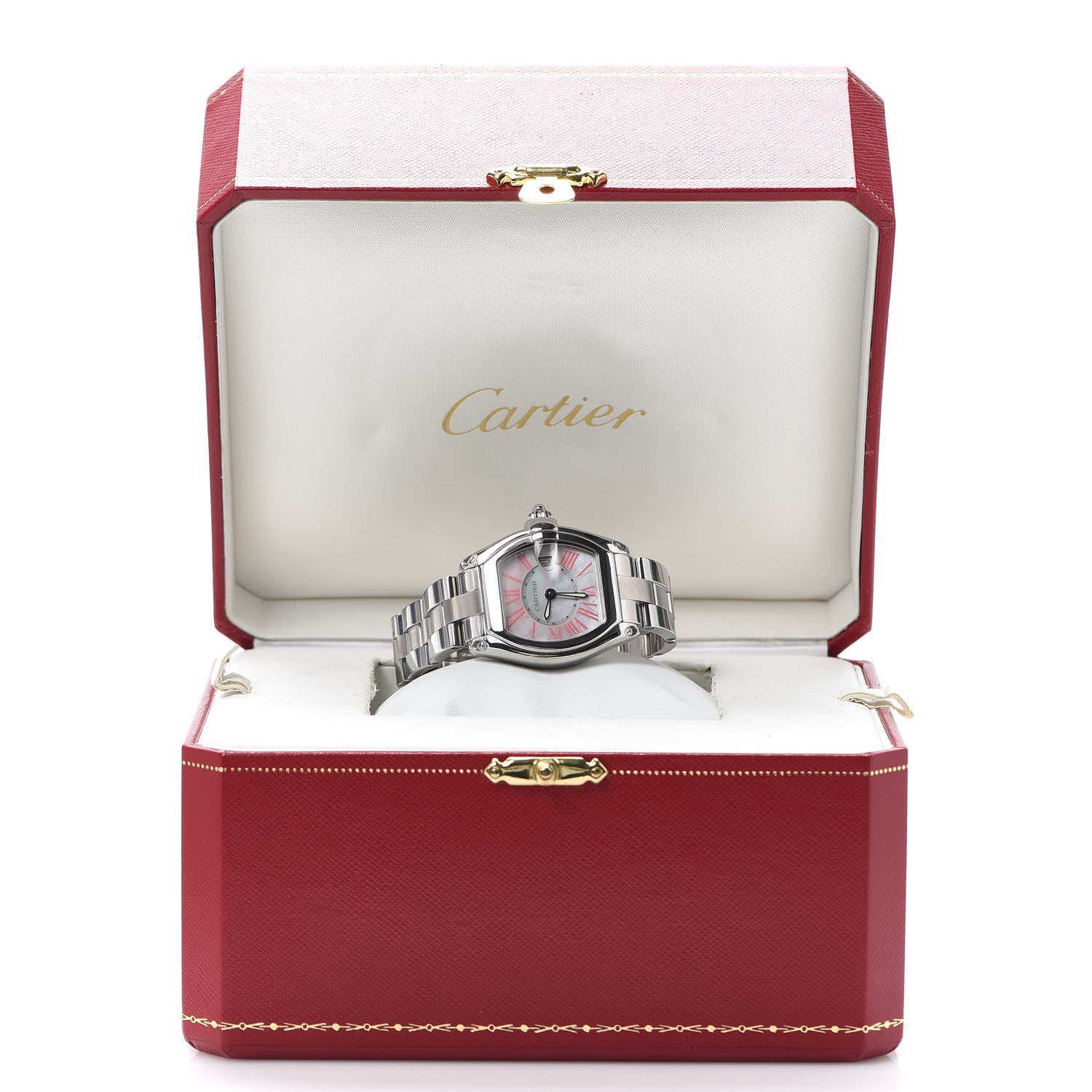 Cartier Stainless Steel Mother of Pearl 31mm Roadster Quartz Watch Pink 7 of 7