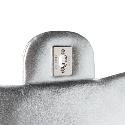 Chanel Metallic Lambskin Quilted Maxi Single Flap Silver 6 of 12