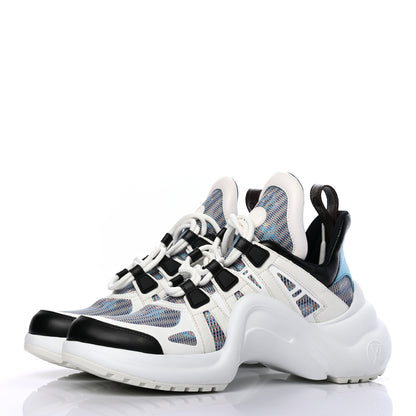 Louis Vuitton Calfskin Nylon LV Pop Archlight Sneaker 37.5 Blue 3 of 6