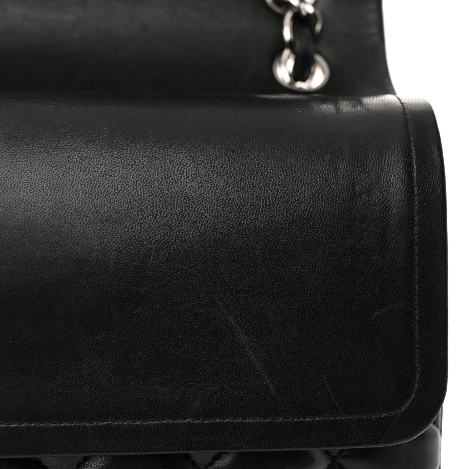 Chanel Lambskin Quilted Jumbo Double Flap Black 14 of 17