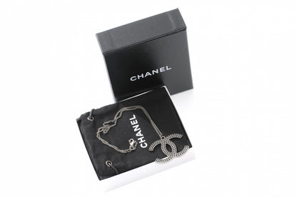 Chanel Crystal Large CC Necklace Silver Black 6 of 6