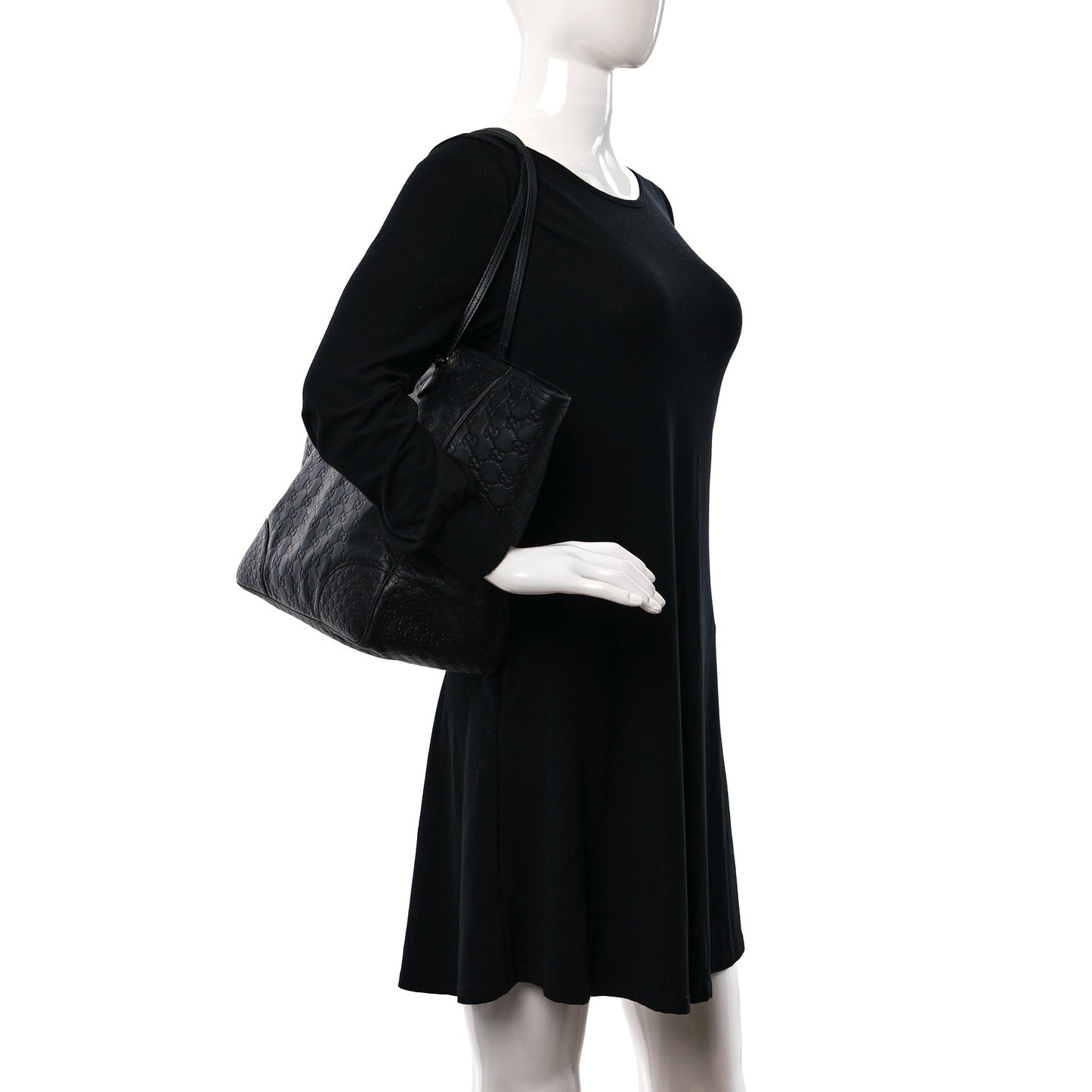 Guccissima Medium Bree Zippered Tote Black