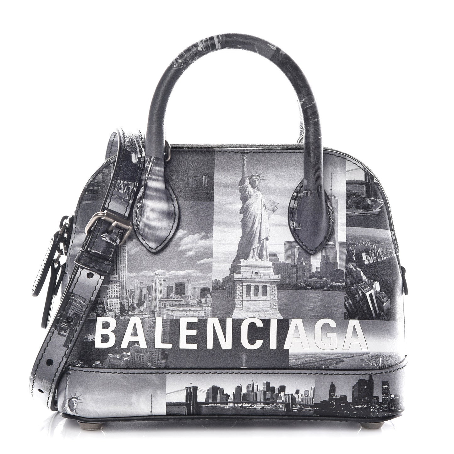 Calfskin New York Skyline XXS Ville Top Handle Bag Black