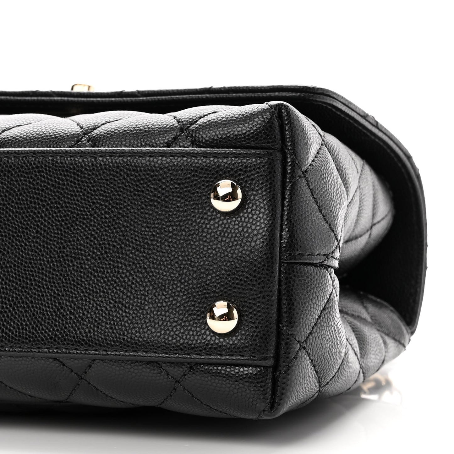Caviar Quilted Mini Coco Handle Flap Black