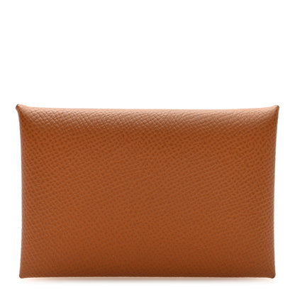 Hermes Epsom Calvi Card Case Gold 1 of 8