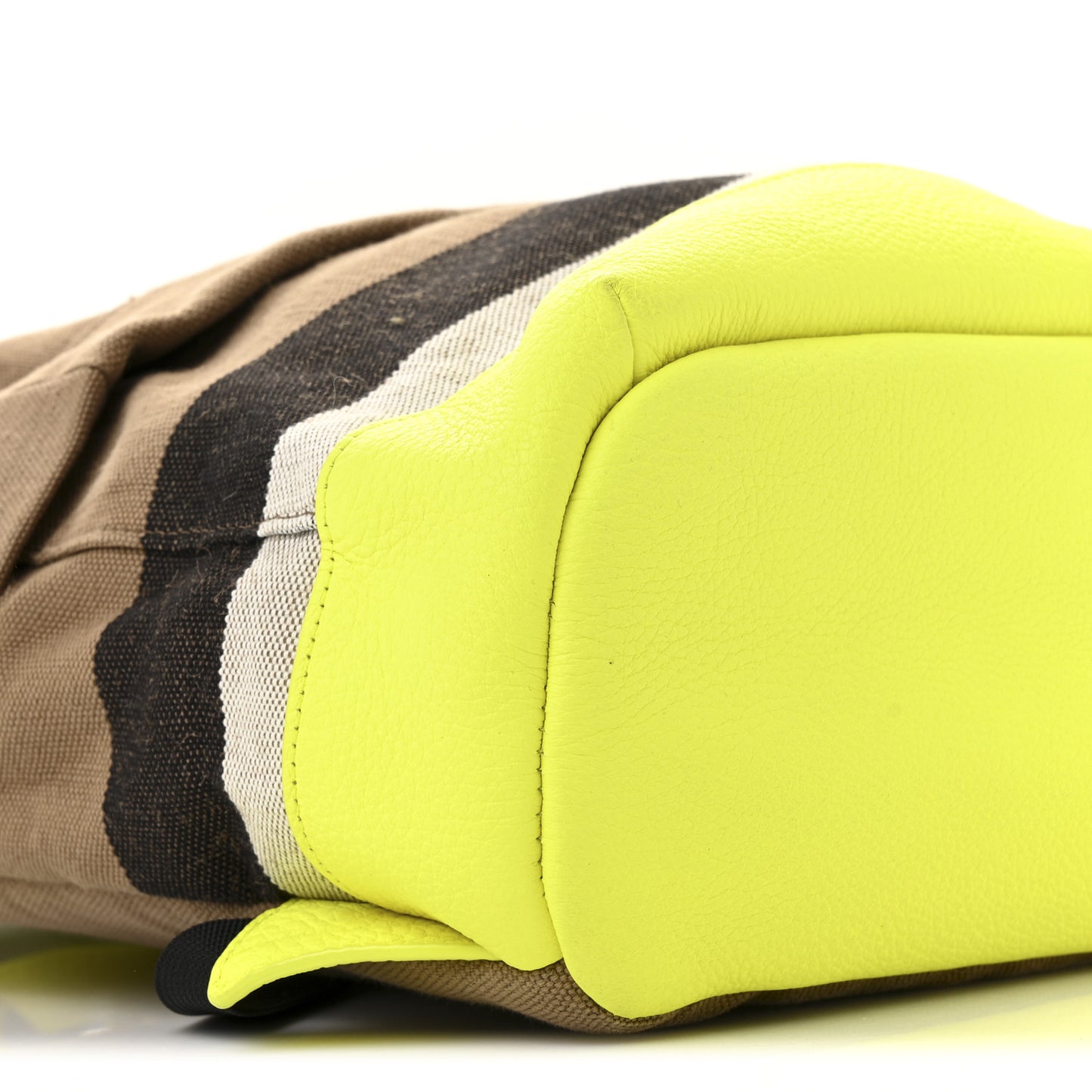 Jute Calfskin Mega Check Children's Backpack Neon Yellow