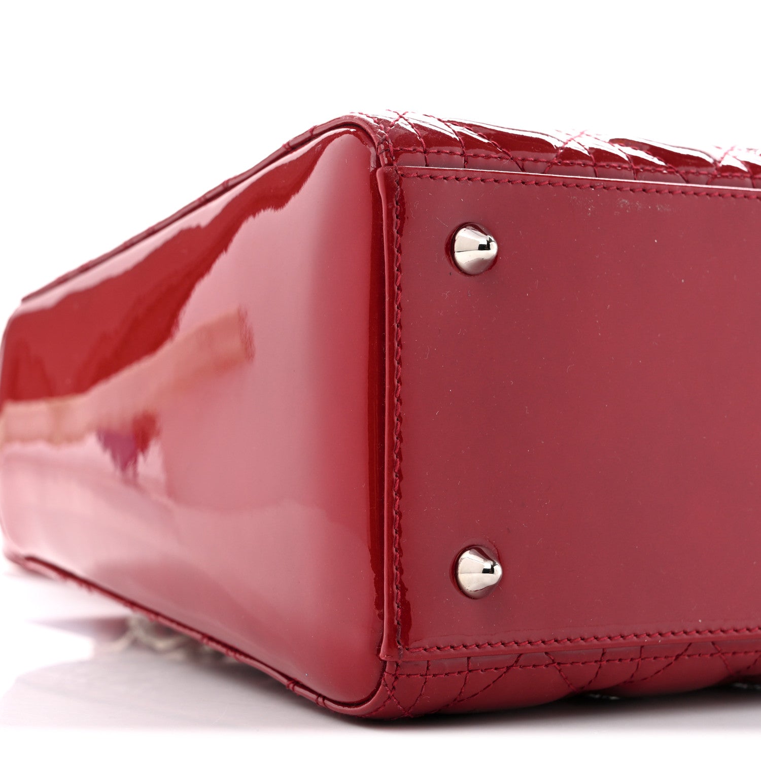 Christian Dior Patent Cannage Medium Lady Dior Red 9 of 13