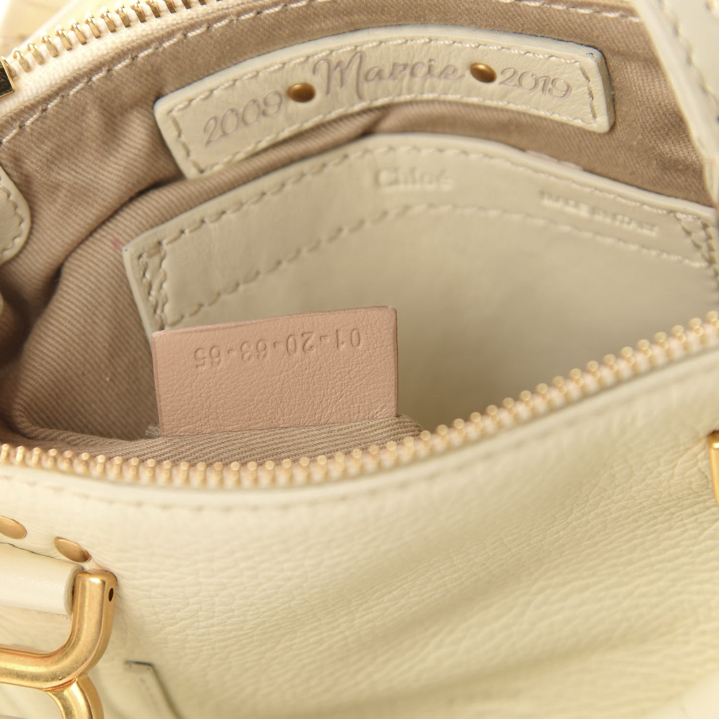 Shiny Small Grain Calfskin Mini Marcie Multi Fringe Satchel Natural White
