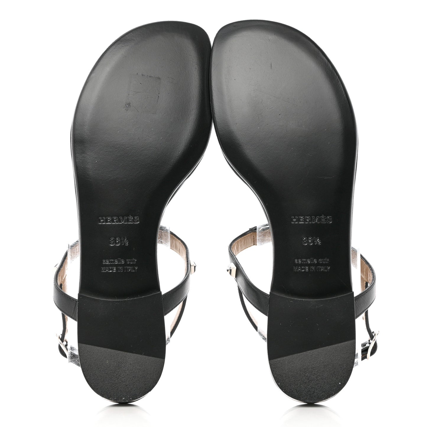 Calfskin Studded Olivia Sandals 36.5 Black