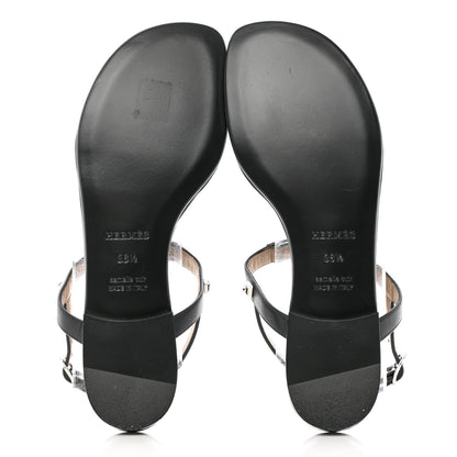 Hermes Calfskin Studded Olivia Sandals 36.5 Black 5 of 10