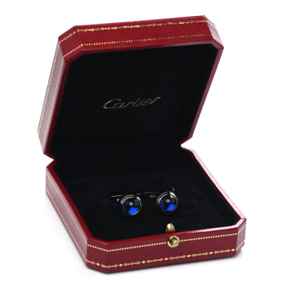 Cartier Palladium Sterling Silver Blue Spinel R De Cartier Biplane Cufflinks 4 of 4