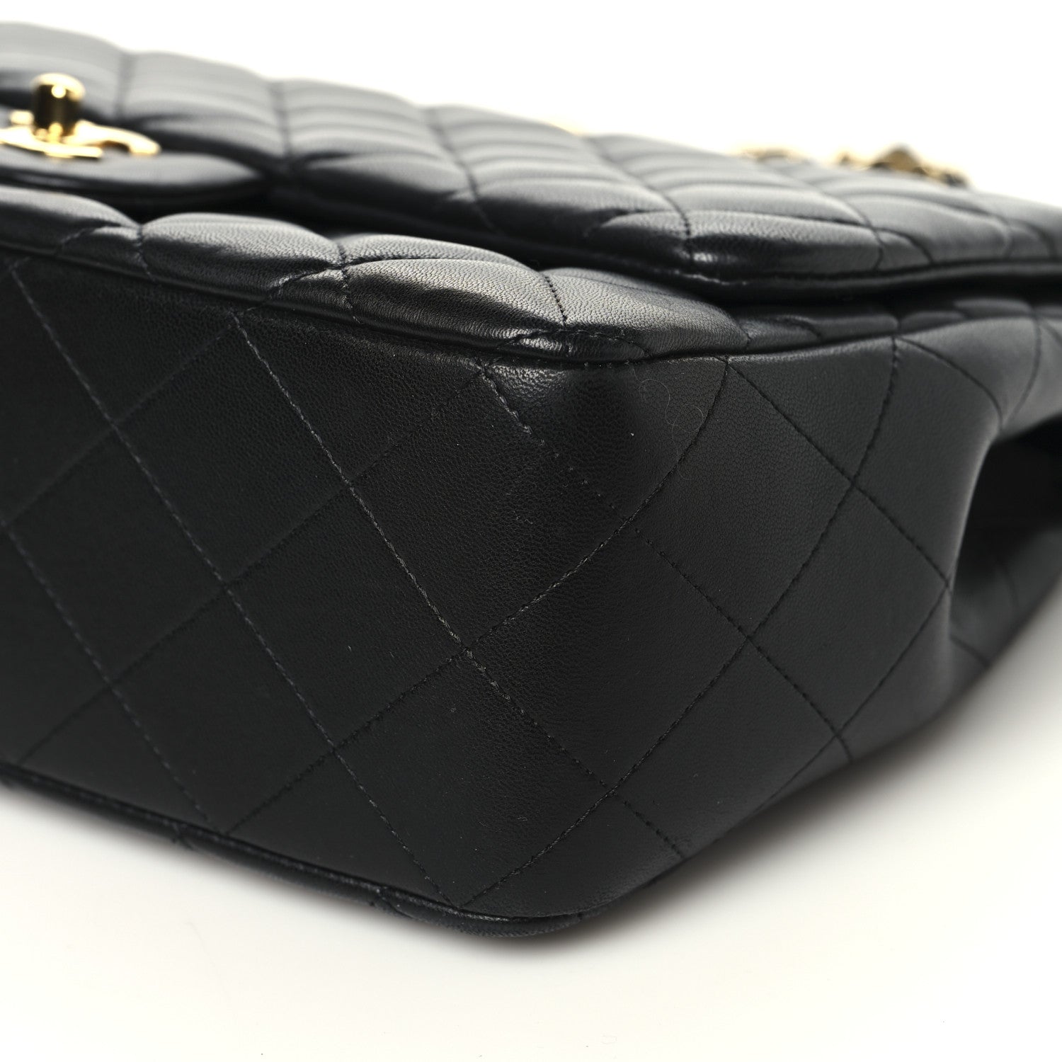 Chanel Lambskin Quilted Jumbo Double Flap Black 10 of 11