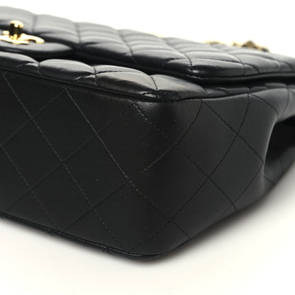 Chanel Lambskin Quilted Jumbo Double Flap Black 10 of 11