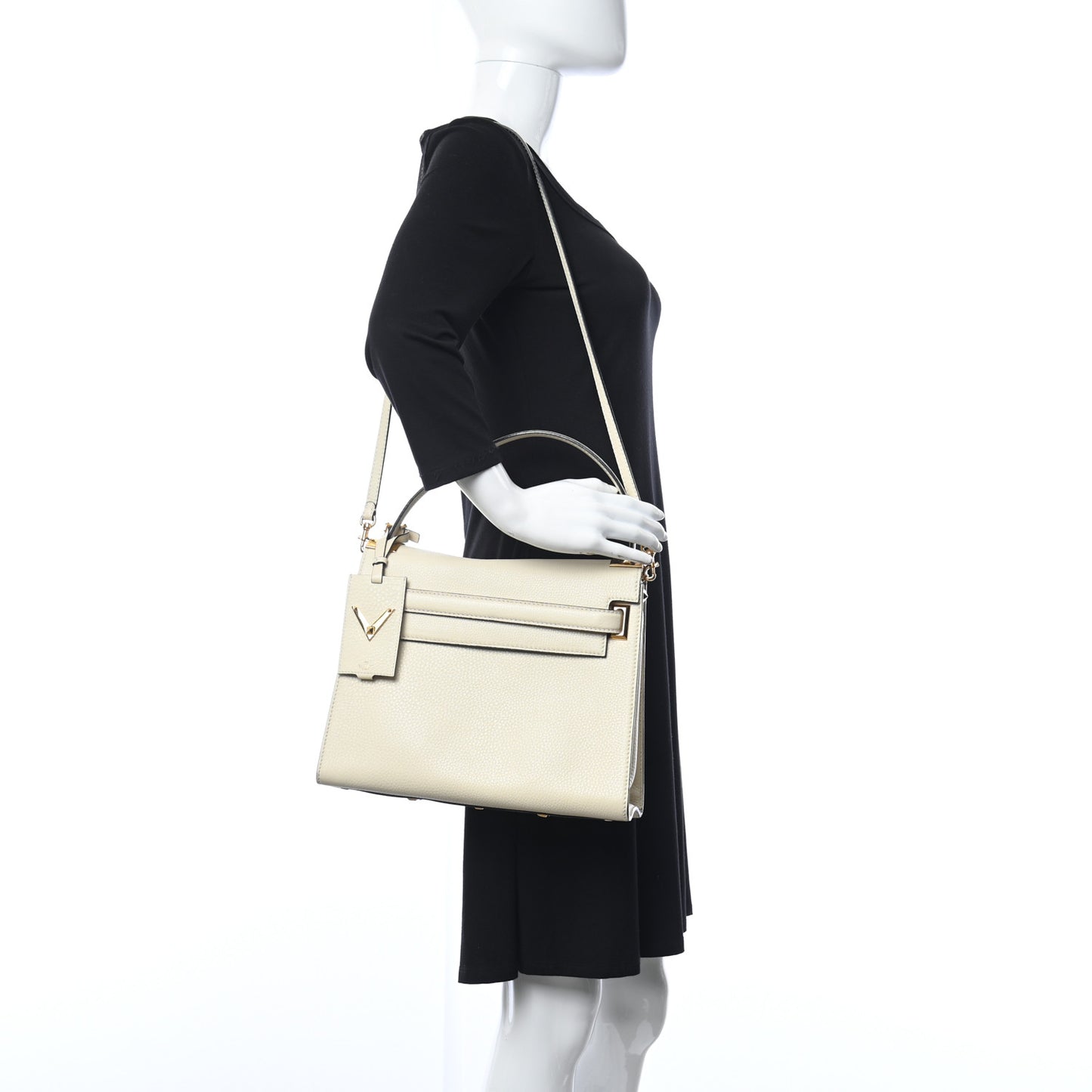Grained Calfskin Medium My Rockstud Frame Bag Light Ivory