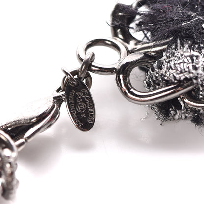 Chanel Chain Link Fabric Choker Black Silver 5 of 5