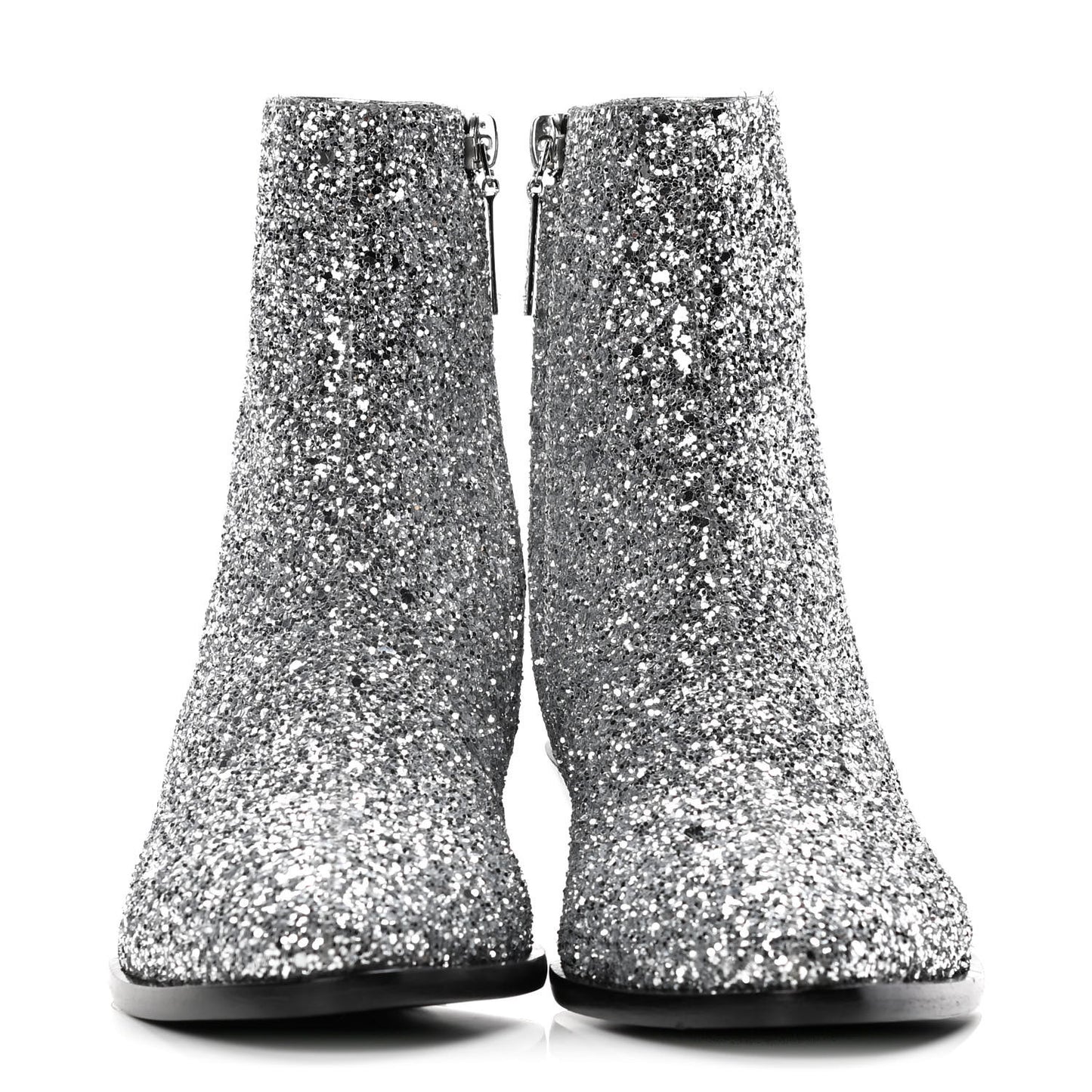 Glitter Calfskin West 45 Boots 36.5 Silver