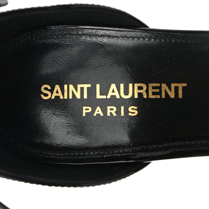 Saint Laurent Patent Calfskin Opyum 110 Sandals 38.5 Black Gold 7 of 8