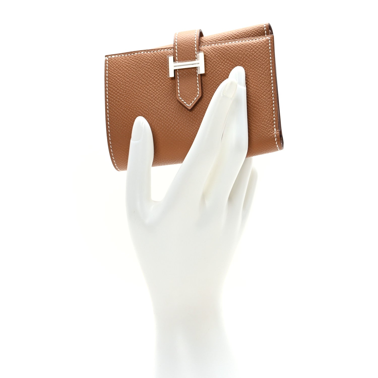 Hermes Epsom Tri-Fold Compact Bearn Wallet Gold 2 of 10