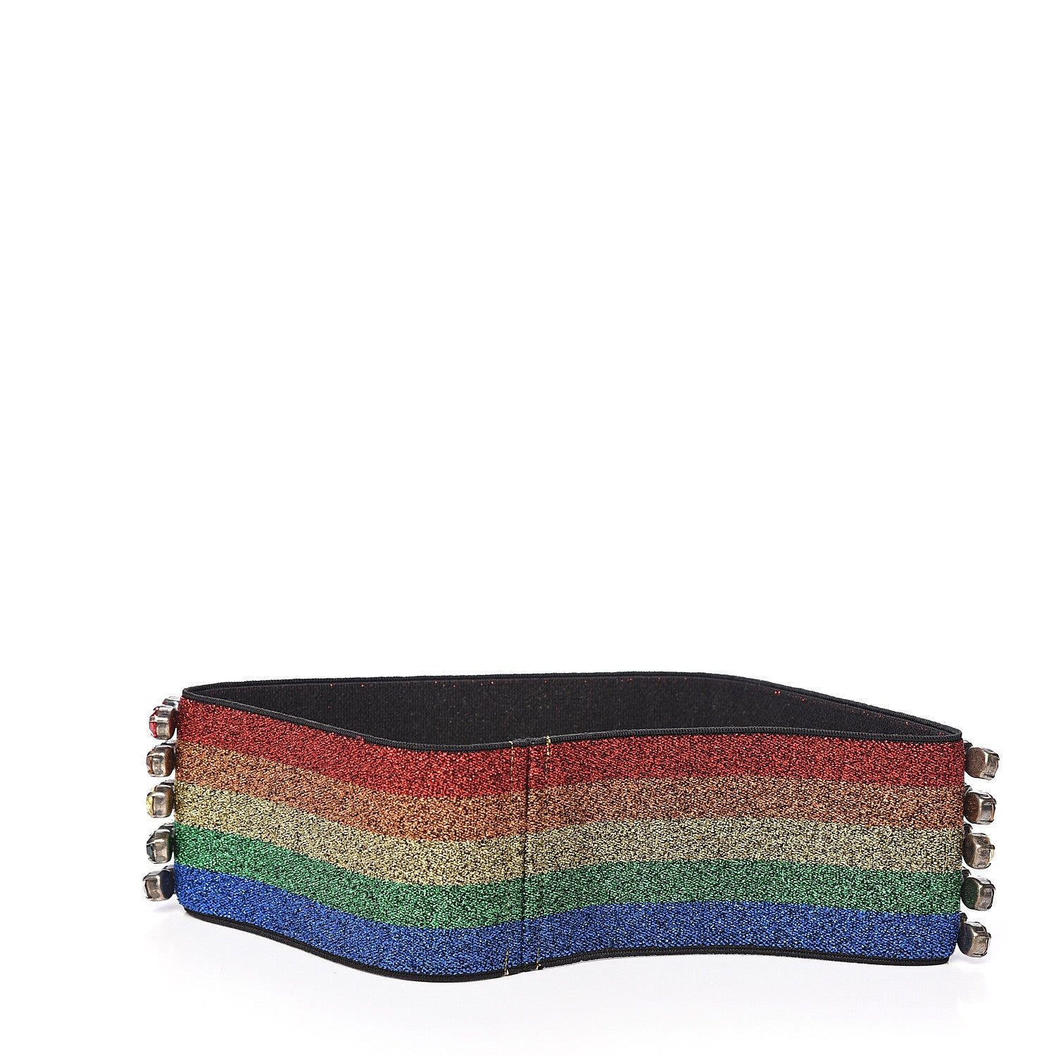 Gucci Metallic Crystal Embellished Webby Headband 57 Rainbow 2 of 3