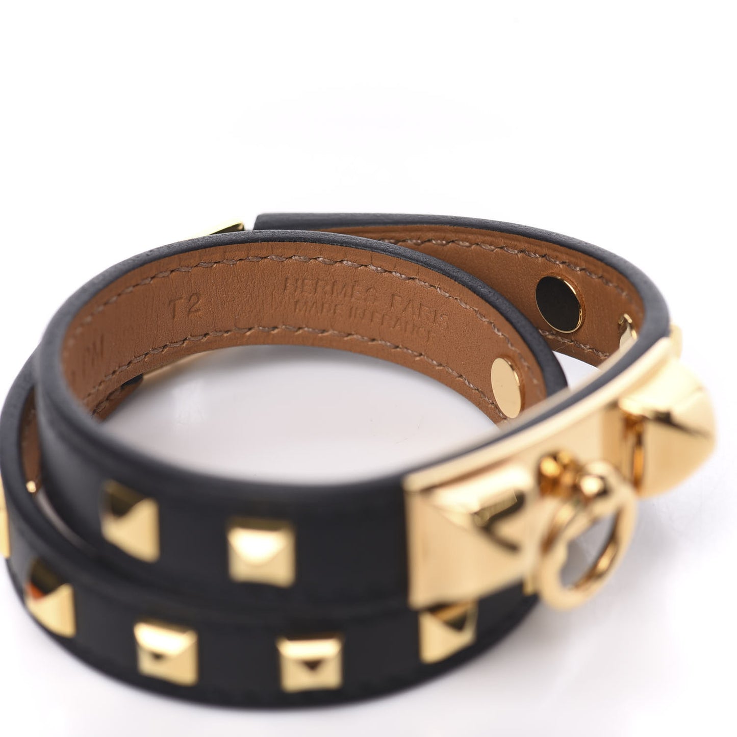 Swift Studded Rivale Double Tour Bracelet T2 Black