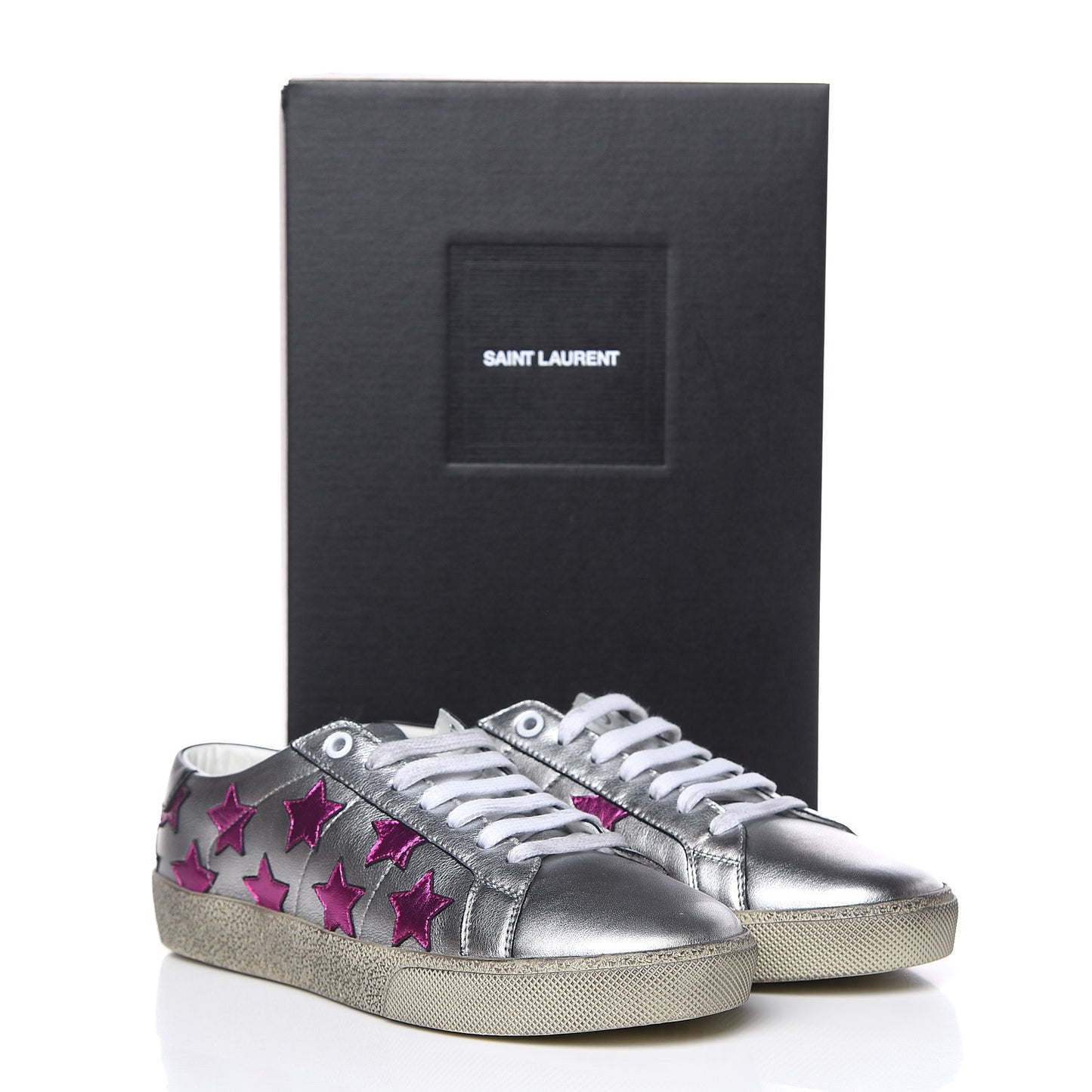 Calfskin Star Court Sneakers 39 Metallic Pink