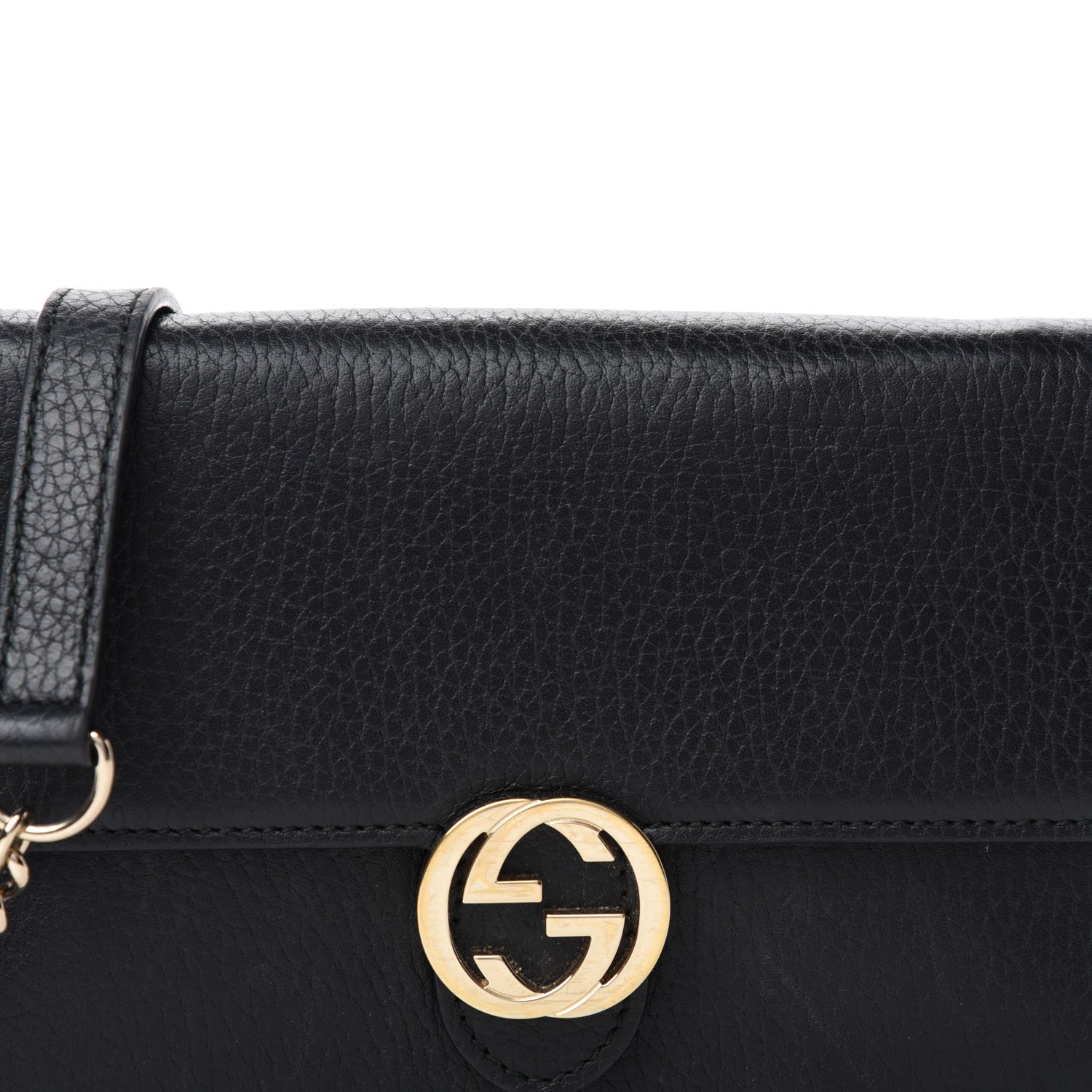 Gucci Dollar Calfskin Interlocking G Chain Wallet Black 13 of 13