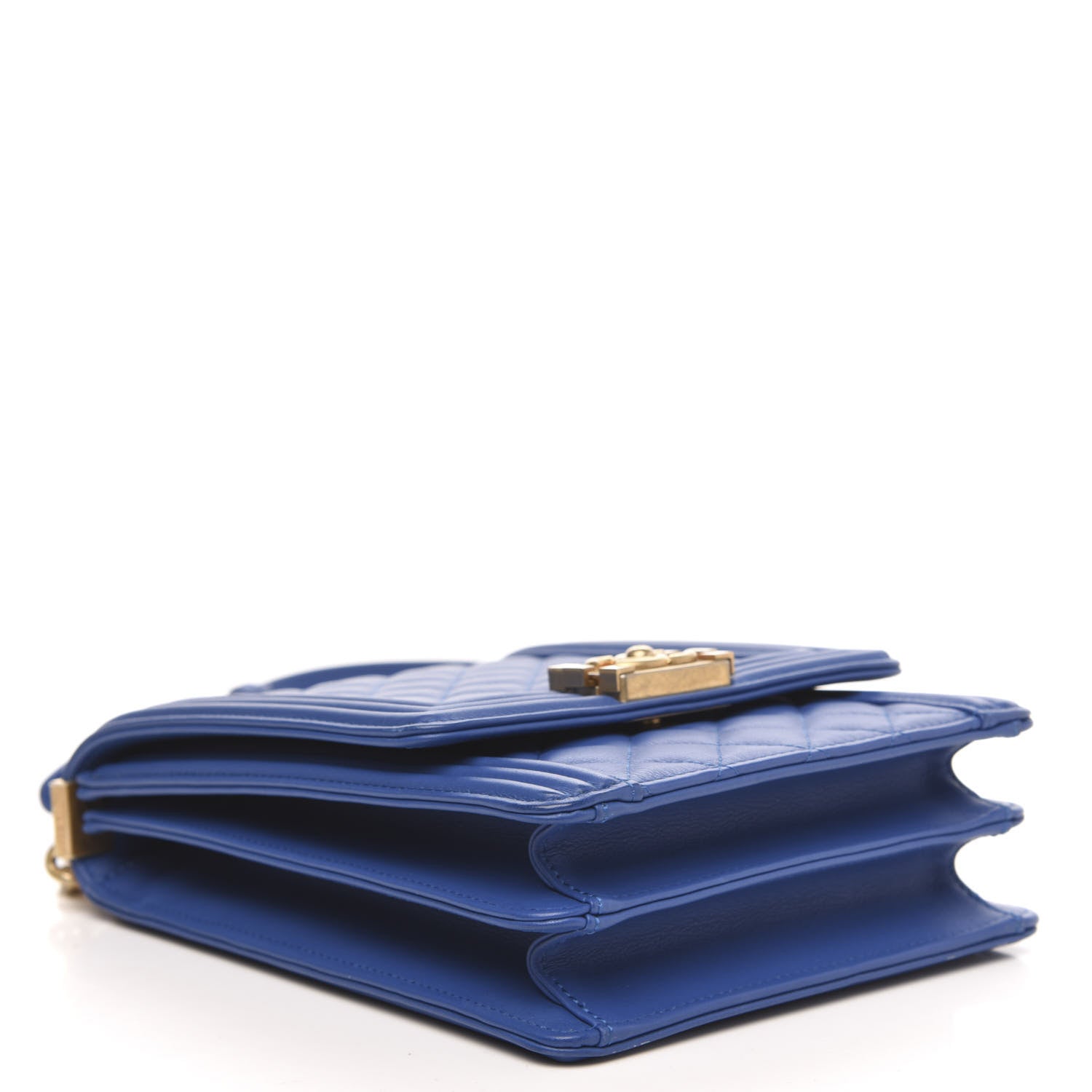 Chanel Calfskin Quilted North South Boy Flap Blue 4 of 10