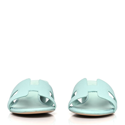 Hermes Epsom Oasis Sandals 37.5 Vert Embrun 2 of 10