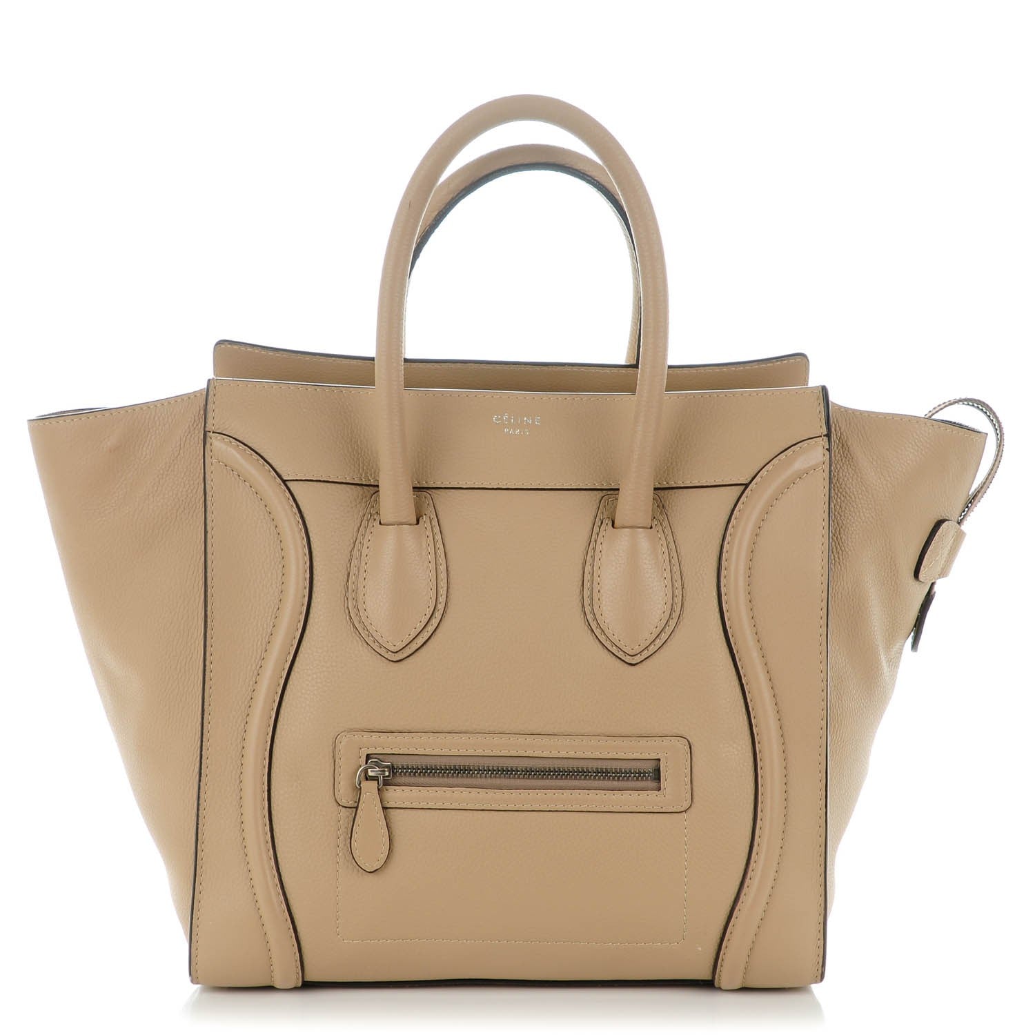 Celine Drummed Calfskin Mini Luggage Dune 1 of 8