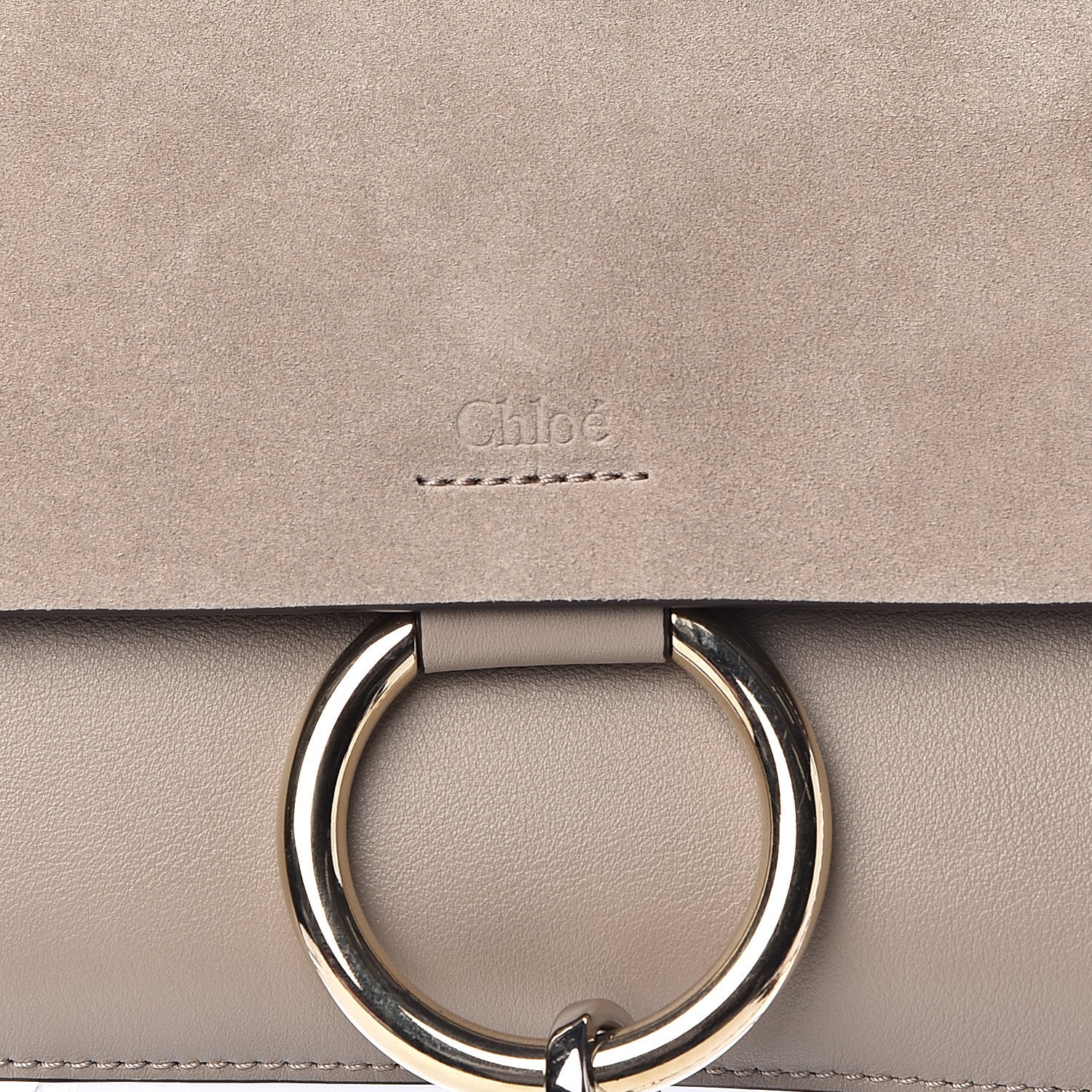 Chloe Suede Calfskin Small Faye Shoulder Bag Motty Grey 7 of 9