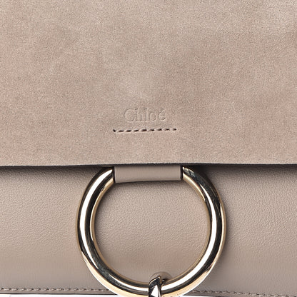 Chloe Suede Calfskin Small Faye Shoulder Bag Motty Grey 7 of 9
