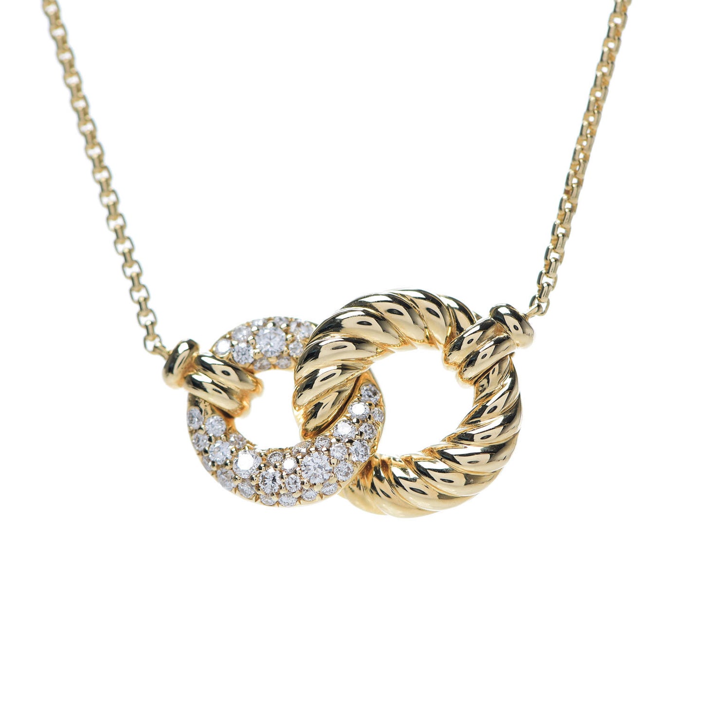 18K Yellow Gold Diamond Pave Extra-Small Belmont Pendant Necklace