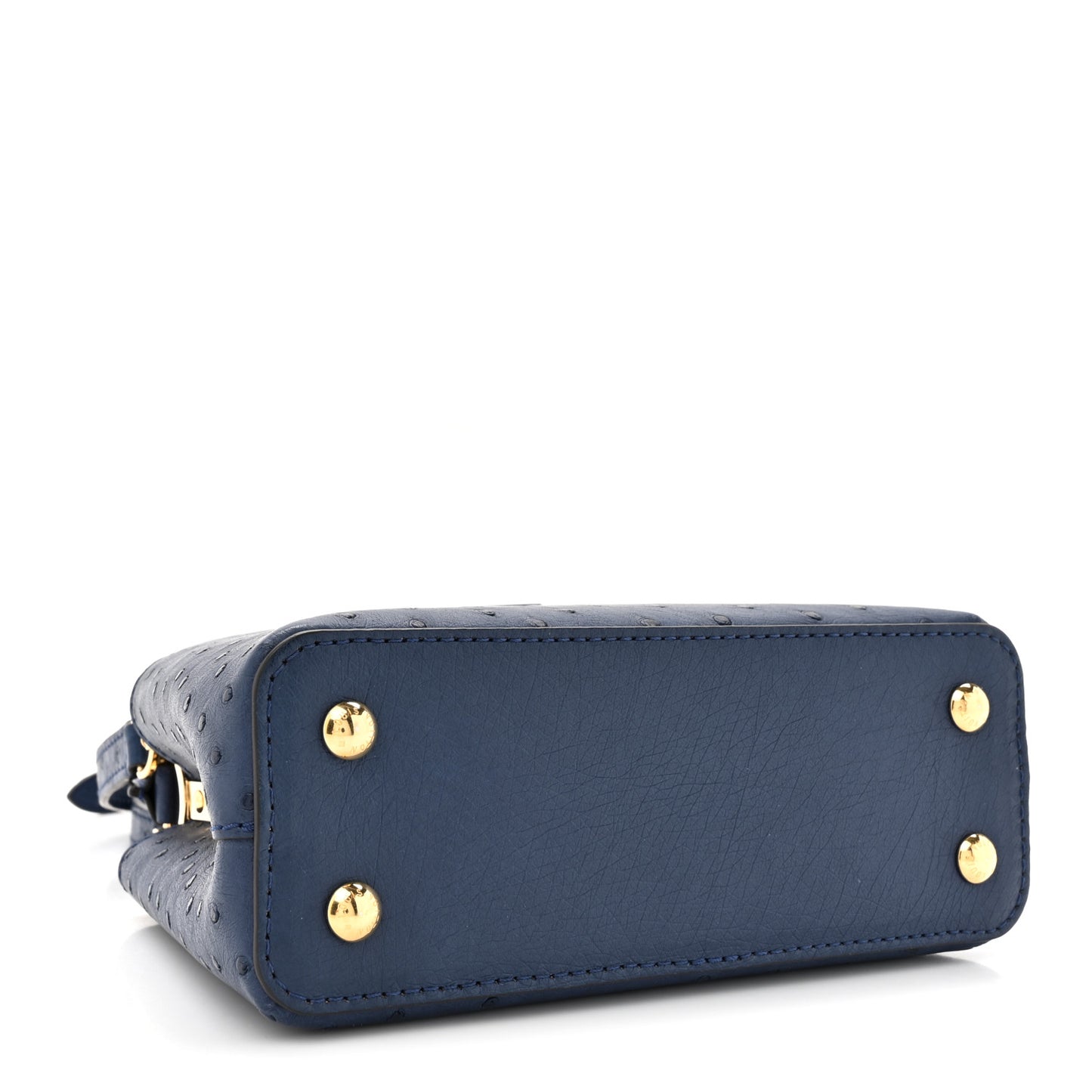 Ostrich Capucines Mini Indigo