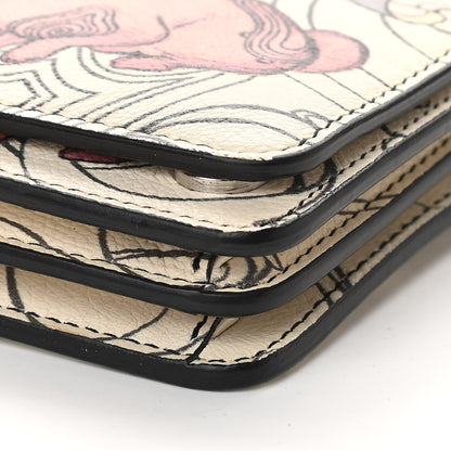 Prada X JAMES JEAN Glace Calfskin Rabbit Print Wallet On Chain Opaline 8 of 10