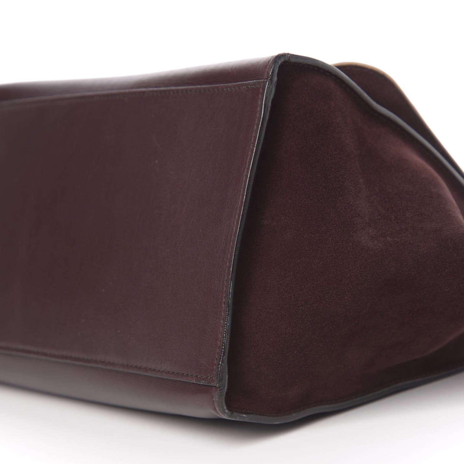 Celine Smooth Calfskin Suede Medium Bi-Color Trapeze Burgundy 8 of 11