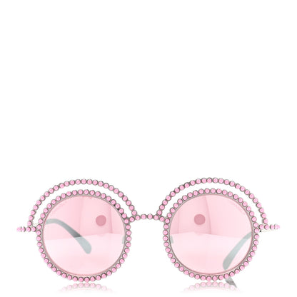 Chanel Pearl Round Sunglasses 71139 Silver Pink 2 of 7