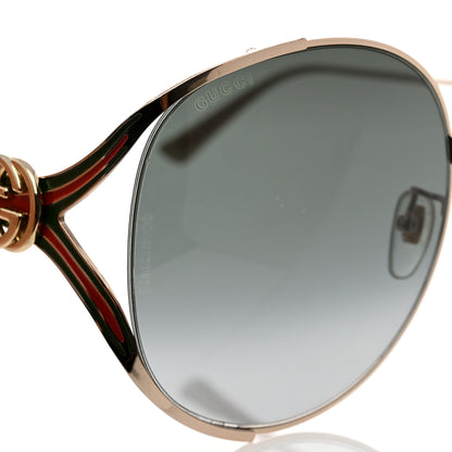 Gucci Metal Oversized Round Frame GG0225S Sunglasses Gold 6 of 6