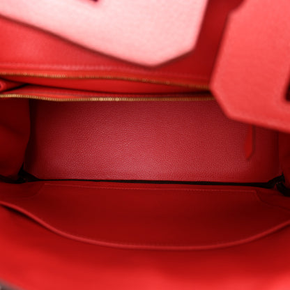 Hermes Taurillon Clemence Birkin 30 Rouge Pivoine 5 of 13