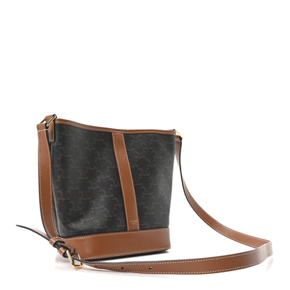 Celine Triomphe Canvas Calfskin Small Bucket Bag Tan 3 of 9