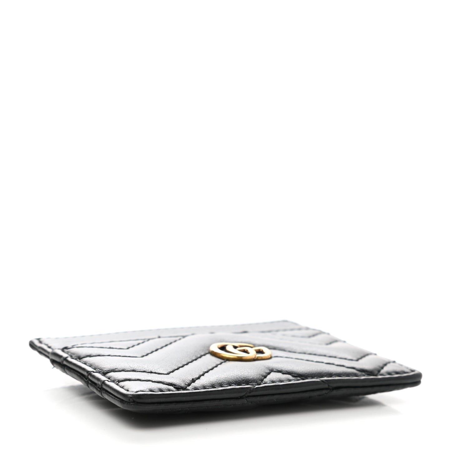 Calfskin Matelasse GG Marmont Card Holder Black