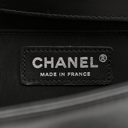 Chanel Glitter Glazed Calfskin Medium Boy Flap Black 6 of 10