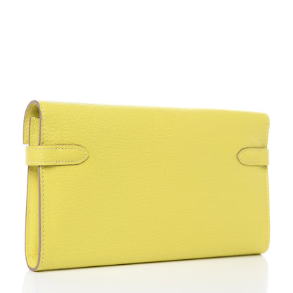 Hermes Chevre Mysore Kelly Longue Wallet Lime 3 of 16