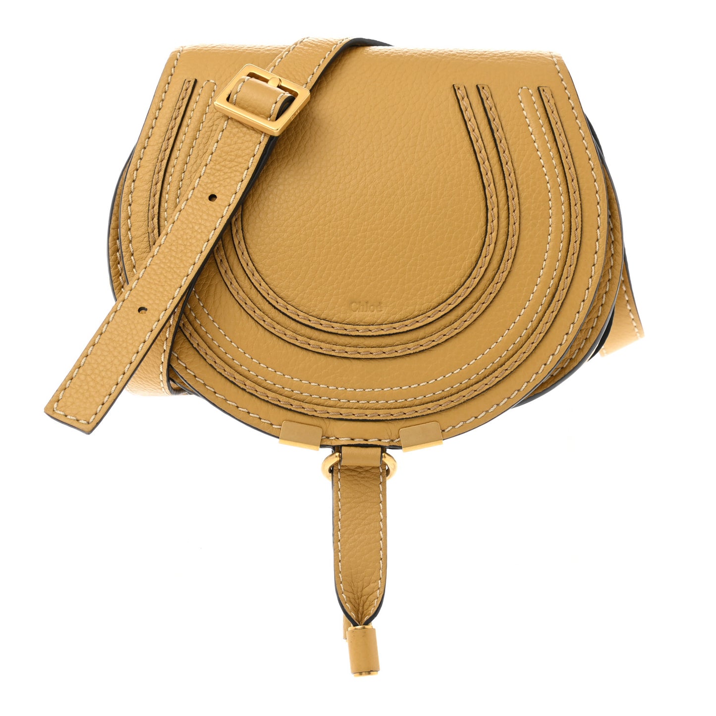 Calfskin Mini Marcie Round Crossbody Bag Dusty Yellow