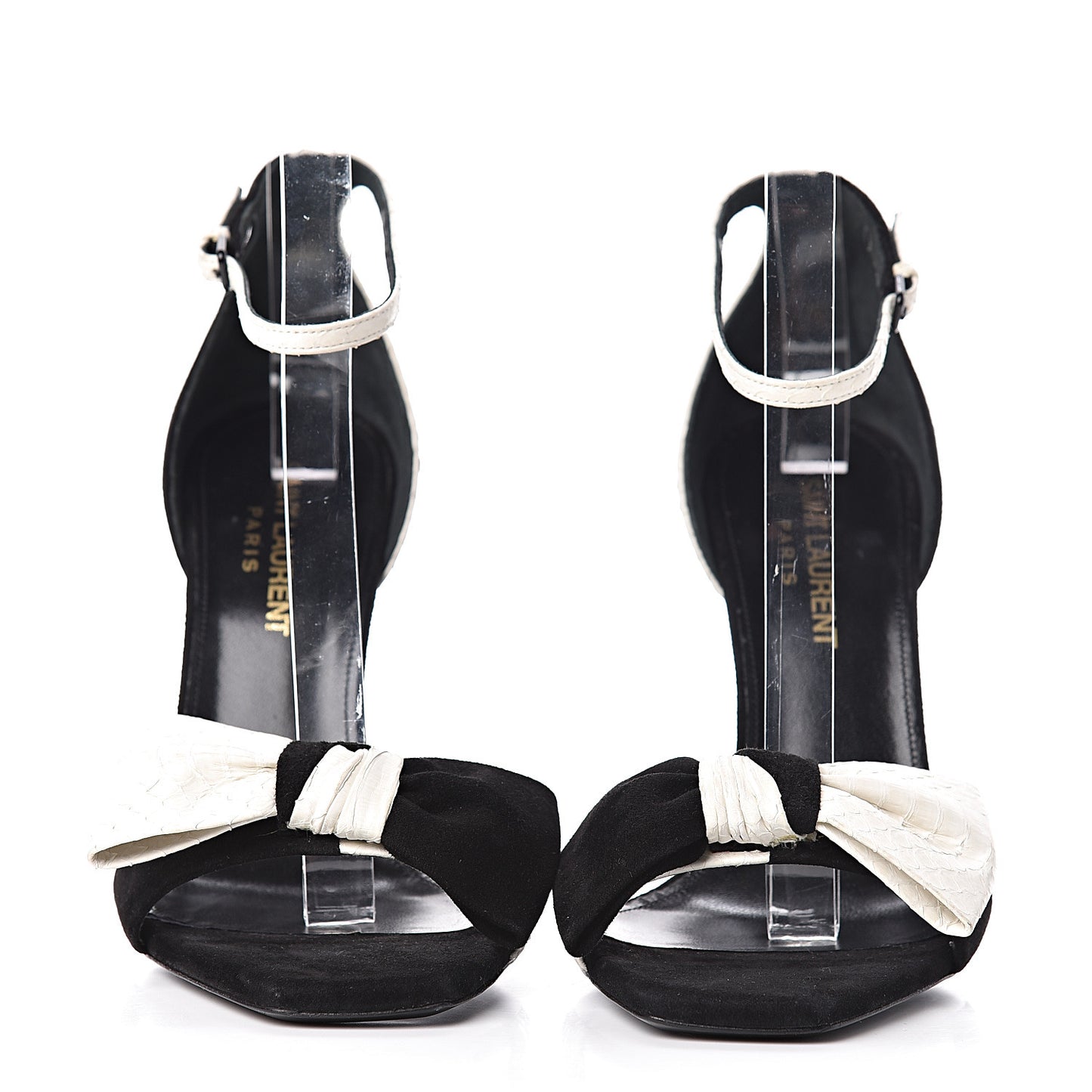 Velvet Snake Print Bow Ankle Strap Sandals 36 Black