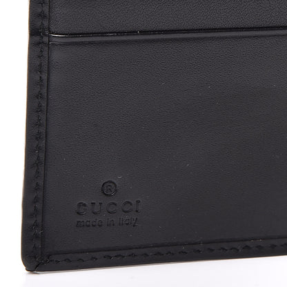 Gucci Calfskin Denim Monogram French Flap Wallet Black 10 of 11