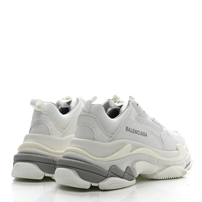 Balenciaga Fabric Mesh Bi-Color Womens Triple S Sneakers 37 White Metal Grey 4 of 11
