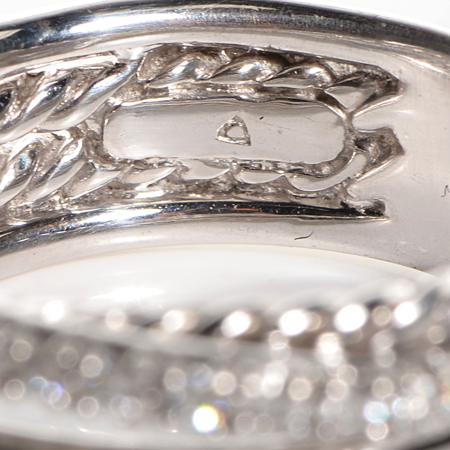 David Yurman Sterling Silver Pave Diamond Crossover Cable Ring 6 5 of 7