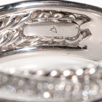 David Yurman Sterling Silver Pave Diamond Crossover Cable Ring 6 5 of 7