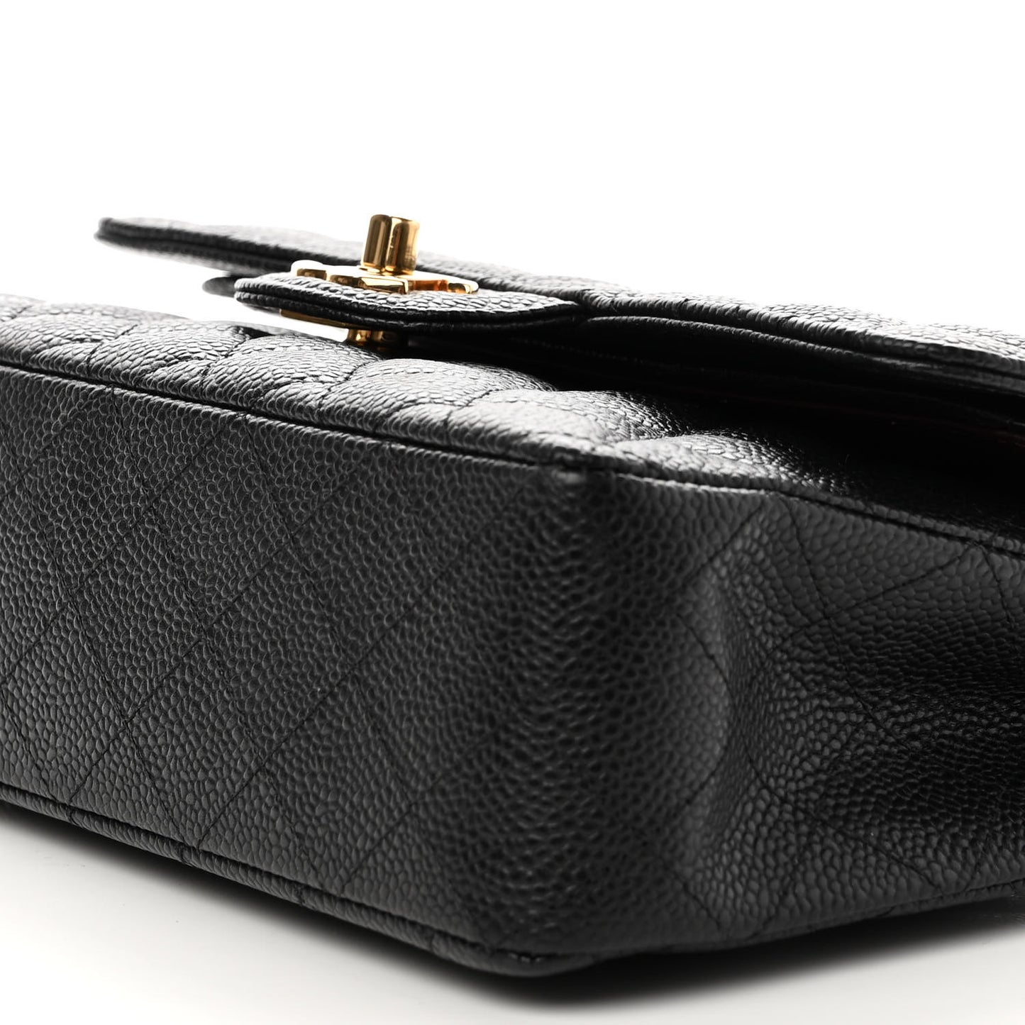 Caviar Quilted Small Double Flap Black